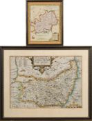 KIP, William - Suffolk : hand coloured map, 370 x 270 mm, f & g, c1673.