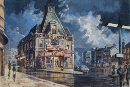 EXETER THEATRE ROYAL : Original watercolour of Exeter Theatre Royal by the scenic artist G.