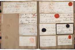 AUTOGRAPH ALBUM : many manuscript letter fronts with seals,