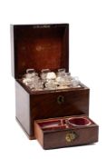 A late 18th early 19th century mahogany apothecary's box:,