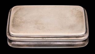 A George III silver snuff box, maker John Shaw, Birmingham, 1810: of rectangular outline 7cm wide,