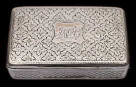 A George III silver vinaigrette, maker William Pugh, Birmingham, 1813: initialled,