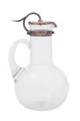 A Victorian silver mounted clear glass claret jug, maker Norton & White, Birmingham,