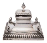 A Victorian silver inkstand, maker Hawksworth, Eyre & Co Ltd, Sheffield,