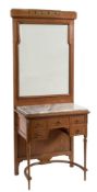 A French oak crossbanded and inlaid hall table:,