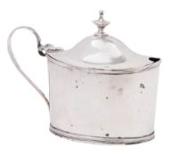 A George III silver mustard pot, maker Charles Chesterman II, London, 1806: crested,