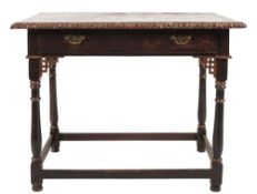 An 18th Century and later chinoiserie decorated rectangular side table:,