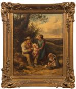 James Hardy [1832-1889]- Family group on a country path,:- signed J.