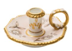 A Spode miniature chamberstick: with gadrooned edge,