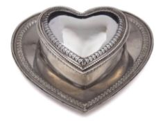 A French glass and silver dressing table box, cover and stand, stamped marks, maker A.