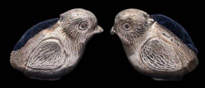 A pair of George V silver novelty pin cushions, maker Adie & Lovekin Ltd, Birmingham,
