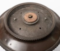 A 19th century bronze samovar: of traditional design with acanthus capped scrolling handles to the