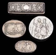 A Continental silver box, bears import marks for London,