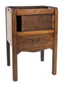 A Georgian mahogany and inlaid square tray top commode:,