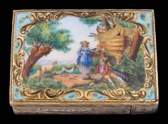 A Continental silver and enamel compact,