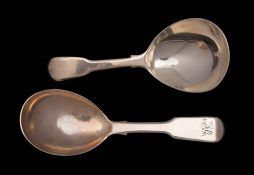 A George IV silver Fiddle pattern caddy spoon, maker John, Henry & Charles Lias, London,