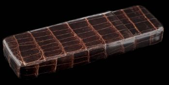 Ducas, Paris. A faux crocodile skin cigar case: approximately 14cm long when closed.