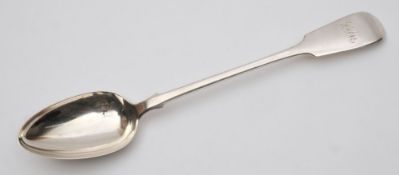 A Victorian silver fiddle pattern basting spoon, maker J Whiting, London, 1846:, initialled,