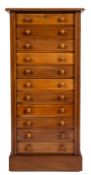 An Edwardian mahogany Wellington chest:,