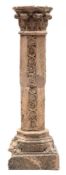 A late 17th/early 18th century carved sandstone column: with Corinthian capital,