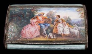 An early 20th century Continental enamel and silver vesta case,