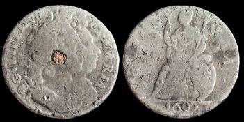 William & Mary, tin farthing: 1692 (1).