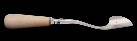 A Victorian silver and ivory handled Stilton scoop, maker John Gammage, Birmingham,