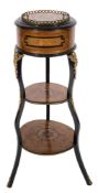 A late 19th Century French walnut, ebonised,