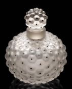 A Lalique scent bottle and stopper: of globular form,
