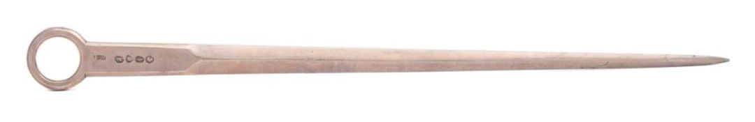 A Victorian silver meat skewer, maker Francis Higgins II, London, 1864:, of traditional design,