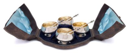 A set of four Victorian silver table salts, maker Thomas White, London,