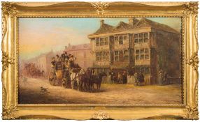 John Charles Maggs [1819-1896]- The London to Bath Coach outside The Queen's Head,