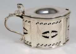 A Victorian silver mustard pot, maker William Gibson and John Langmore, London,