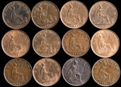 Victoria, twelve bronze farthings: various dates including 1873, 1875, 1878, 1879, 1881 and others.