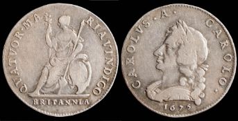 Charles II silver pattern farthing: 1675 (1).