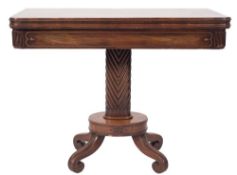 A Regency mahogany rectangular card table:,