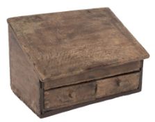 An early 18th Century oak clerk's box:,