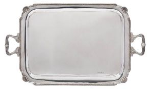 A George V large silver serving tray, maker Viners Limited, Birmingham,