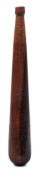 A Polynesian hardwood club: possibly Tongan, of cylindrical tapering form with knopped pommel,