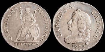 Charles II silver pattern farthing: 1676 (1).