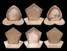 A pair of Edward VII heart-shaped place card holders or menu stands,maker Sampson Morden & Co,