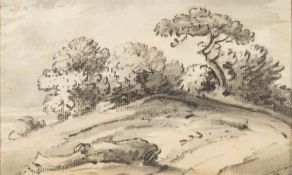 Thomas Monro [1759-1833]- Landscape studies,:- three, soft pencil drawings each 10.