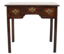 A George III mahogany rectangular lowboy:, the top with a moulded edge and re-entrant corners,