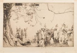 Ernest Stephen Lumsden [1883-1945]- The Buddha,:- etching, signed and numbered 41.