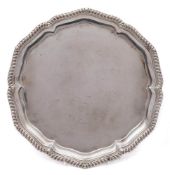 A George V silver salver, maker Martin, Hall & Co, Sheffield,