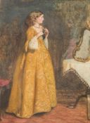 Circle of John Everett Millais [1829-1896]- At The Mirror; young lady in a dressing room interior,