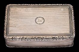 A Victorian silver snuff box, maker Edward Edwards II, London 1840: initialled,