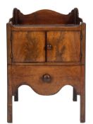 A George III mahogany tray top commode:,