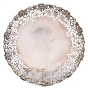 A George VI silver pedestal cake stand, maker Emile Viner, Sheffield,