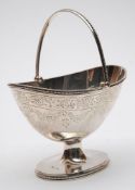 A Victorian silver swing-handled sugar basket, maker Atkin Bros, Sheffield,